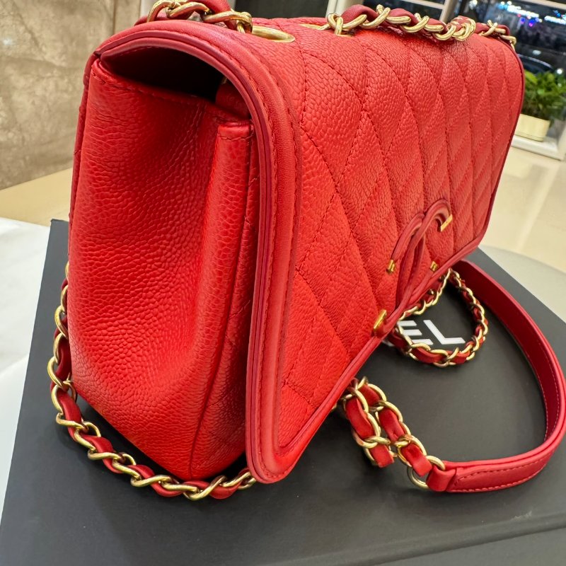 *SHIHNA名牌精品* Chanel vanity WOC 紅色金鍊荔枝牛皮-1