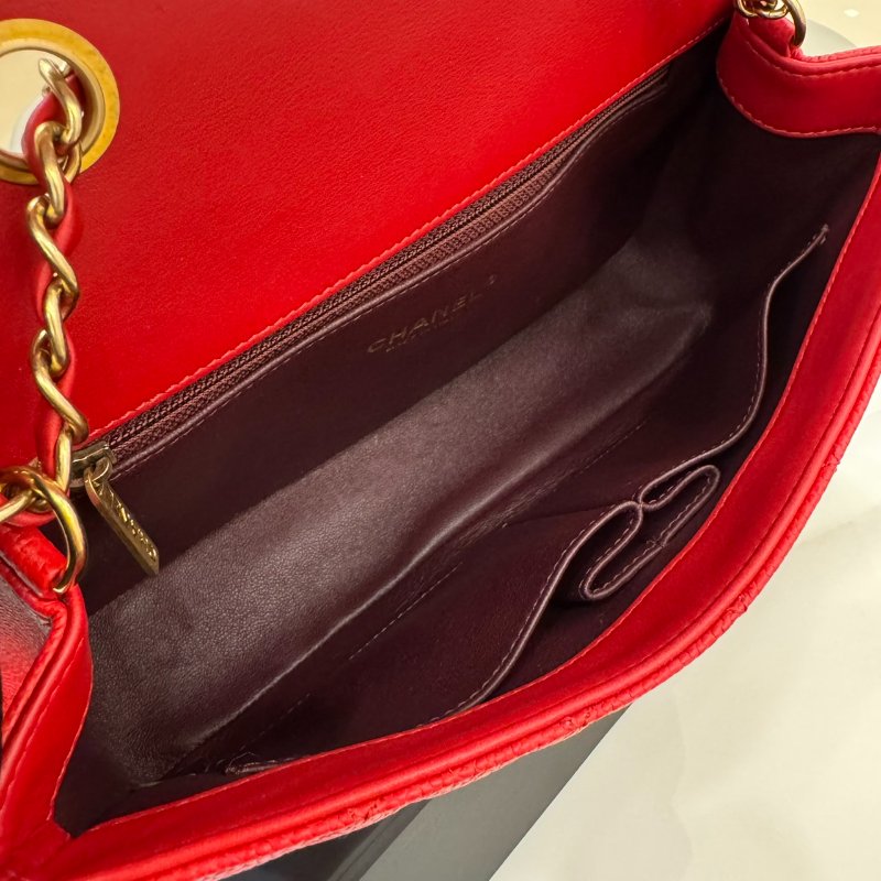 *SHIHNA名牌精品* Chanel vanity WOC 紅色金鍊荔枝牛皮-4