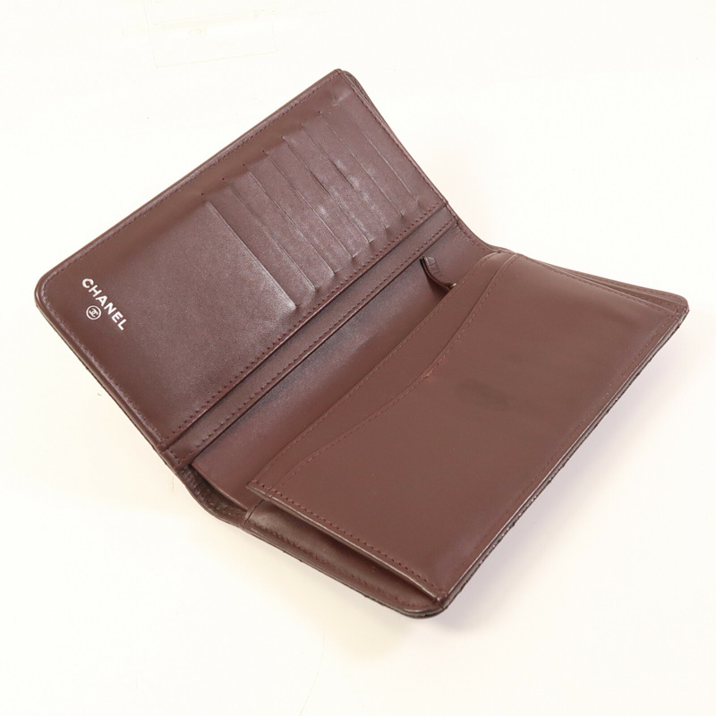 CHANEL 牛皮皮革Classic Long Wallet銀扣長錢包-4
