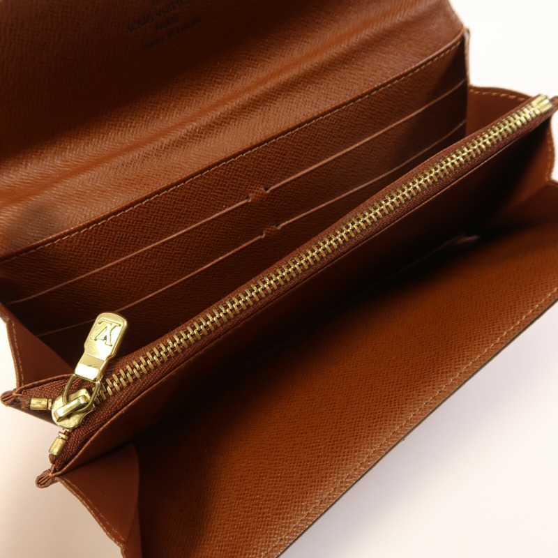 LOUIS VUITTON Monogram Long Wallet金扣長錢包-9