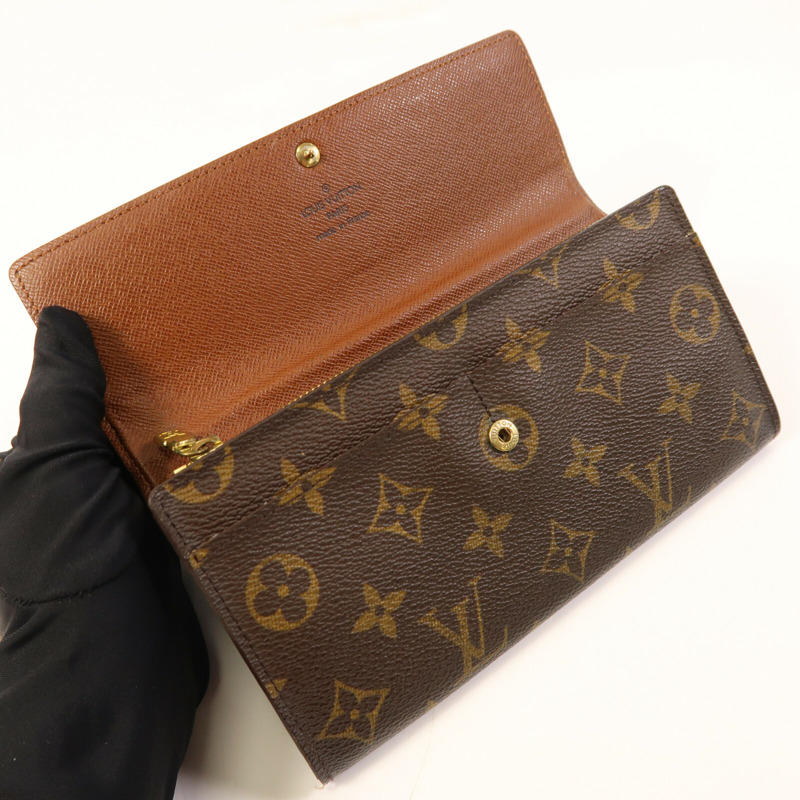 LOUIS VUITTON Monogram Long Wallet金扣長錢包-11