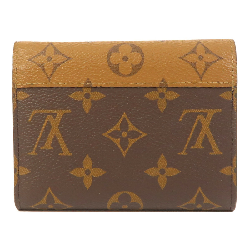 LOUIS VUITTON Monogram/Monogram Reverse Victorine Wallet金扣錢包棕色-1