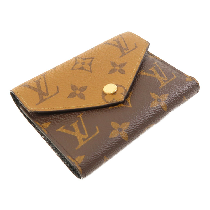 LOUIS VUITTON Monogram/Monogram Reverse Victorine Wallet金扣錢包棕色-2