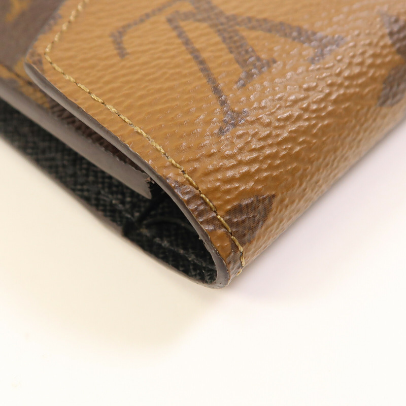 LOUIS VUITTON Monogram/Monogram Reverse Victorine Wallet金扣錢包棕色-8
