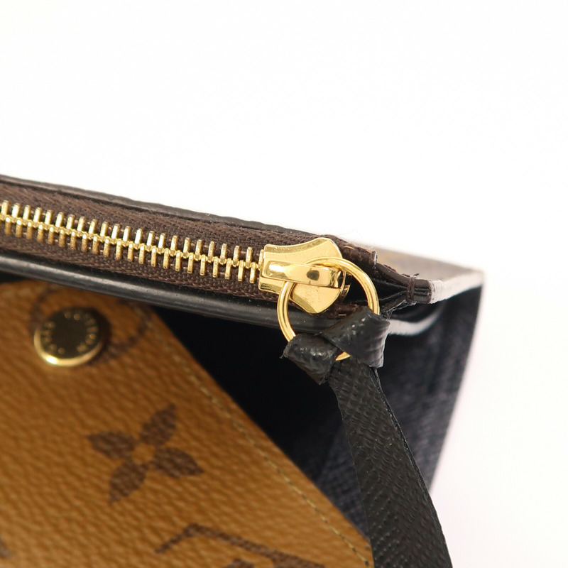 LOUIS VUITTON Monogram/Monogram Reverse Victorine Wallet金扣錢包棕色-13