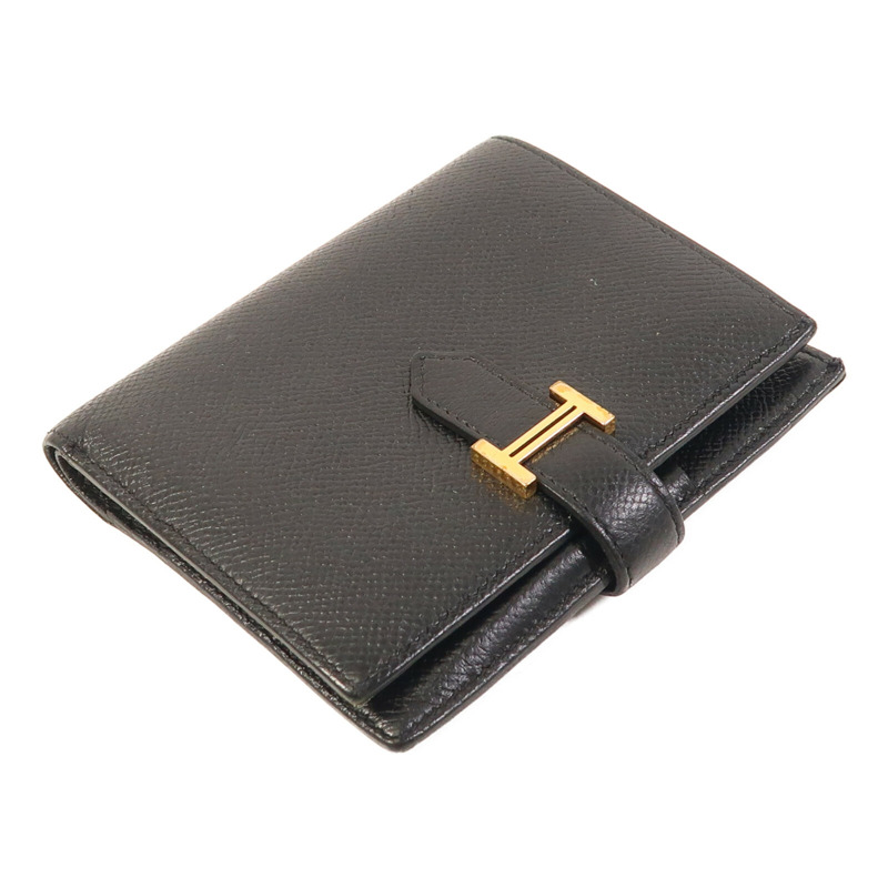 HERMES Epsom皮革Bearn Compact Wallet金扣錢包-2