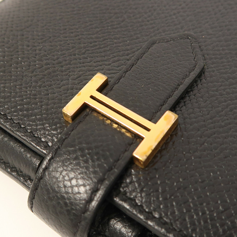 HERMES Epsom皮革Bearn Compact Wallet金扣錢包-4
