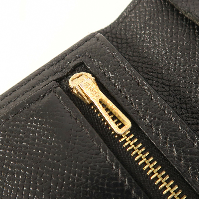 HERMES Epsom皮革Bearn Compact Wallet金扣錢包-11