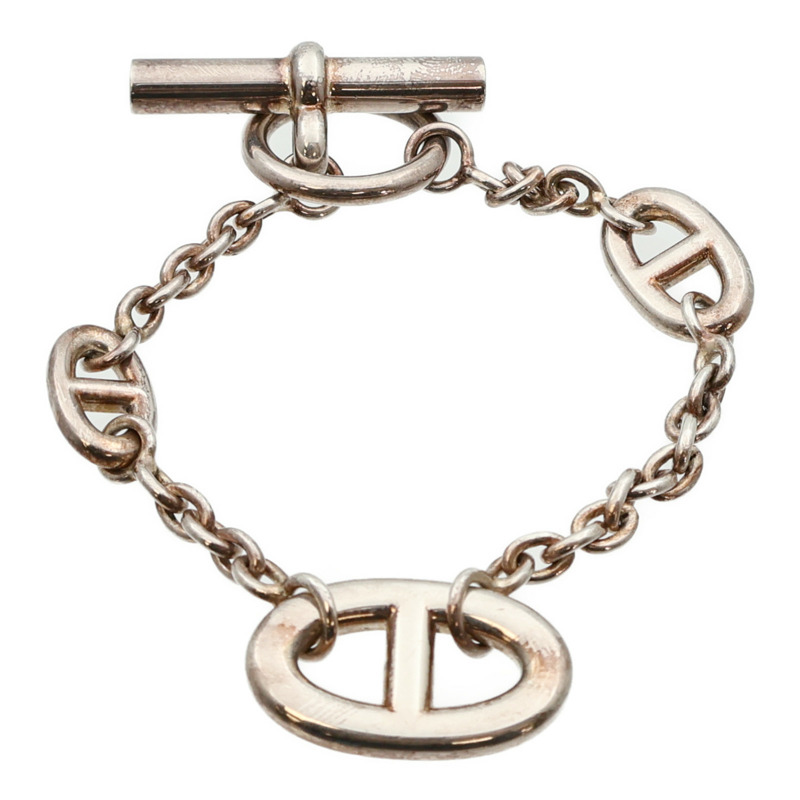 HERMES 925純銀Faradole Bracelet銀扣手鏈-0