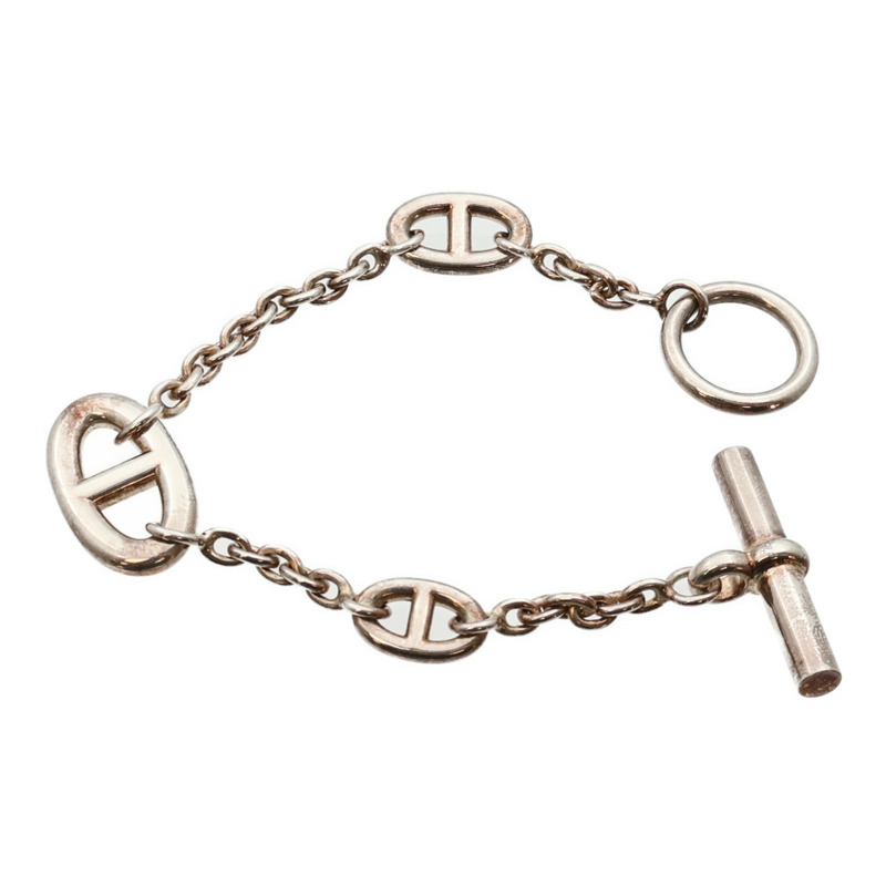 HERMES 925純銀Faradole Bracelet銀扣手鏈-8