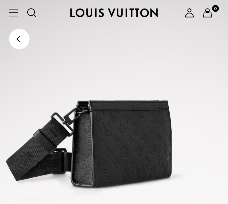 未使用99新✨LV 晶片款Gaston 全黑 牛皮 斜背包 附錢包-0