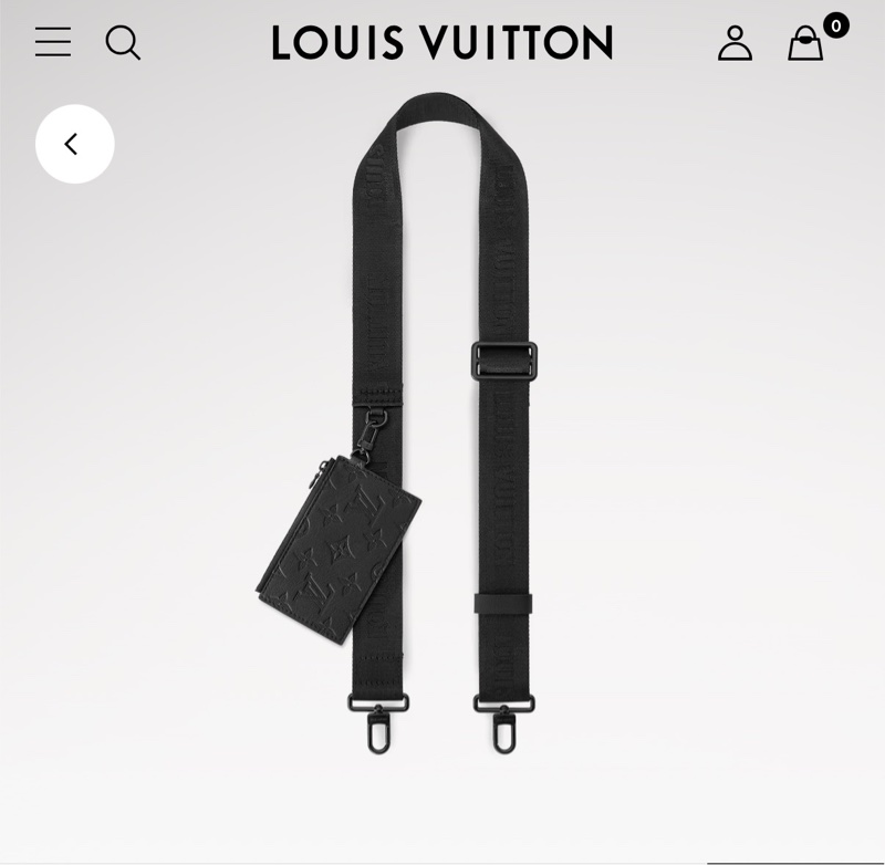 未使用99新✨LV 晶片款Gaston 全黑 牛皮 斜背包 附錢包-1