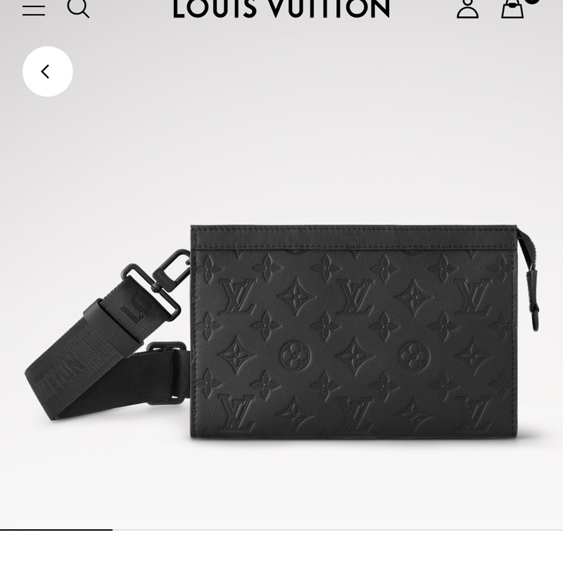 未使用99新✨LV 晶片款Gaston 全黑 牛皮 斜背包 附錢包-2