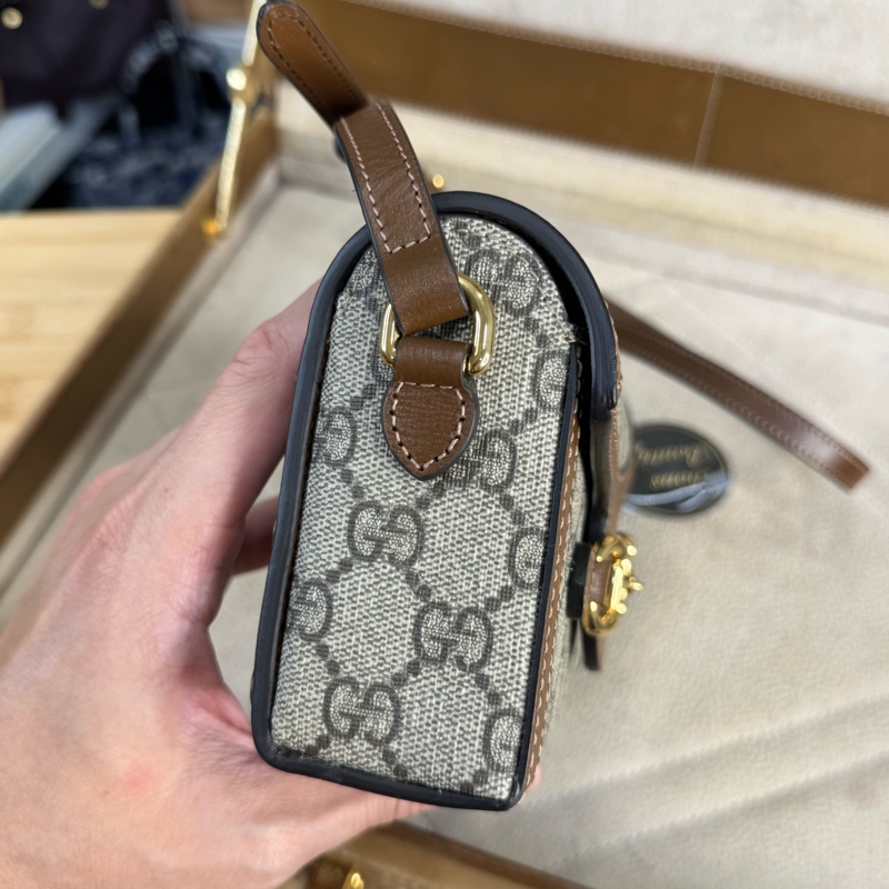 上架中🔑Gucci Horsebit 1955馬銜釦迷你盒子斜背包🤎🩶經典釋出-9