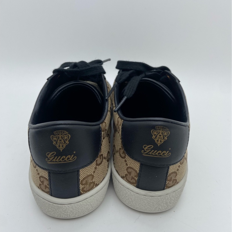 Gucci古馳經典老花黑棕配色板鞋37碼 95新-2