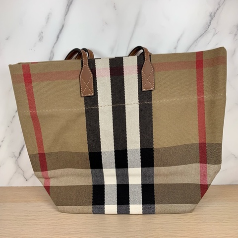 Burberry 經典格紋帆布托特包 80840471