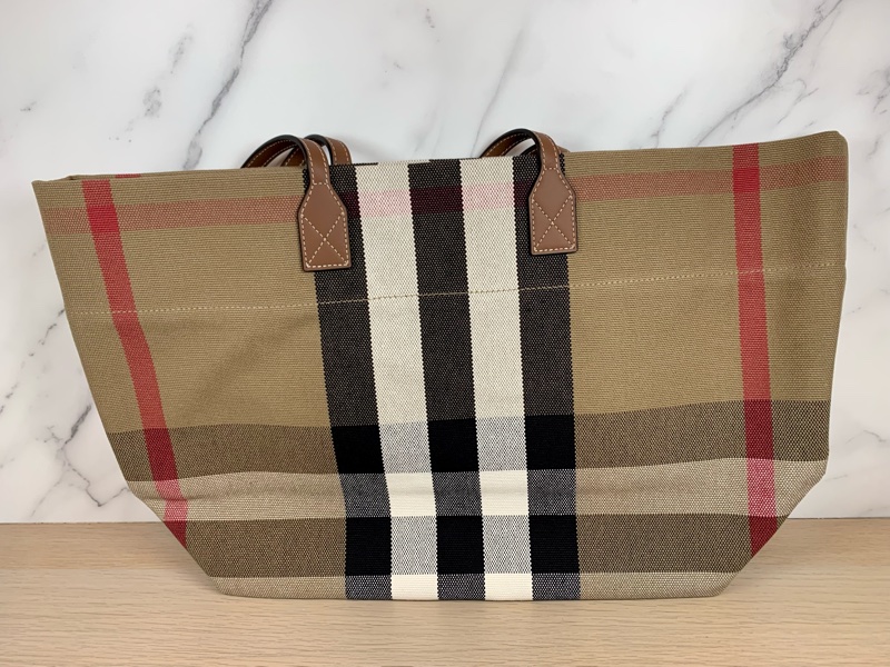 Burberry 經典格紋帆布托特包 80840471-0