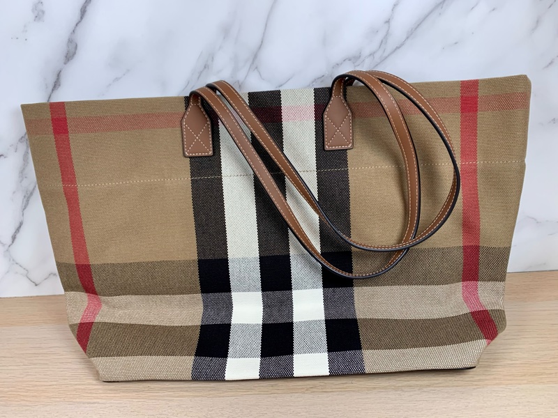 Burberry 經典格紋帆布托特包 80840471-1