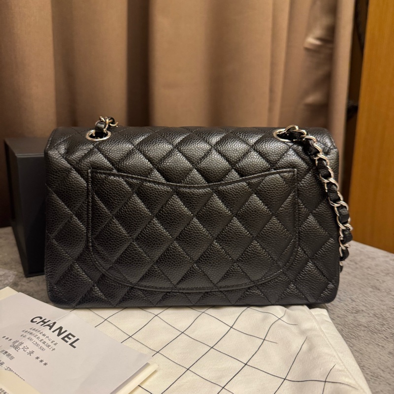 CHANEL cf 23公分 芯片款 黑銀 大全配-2