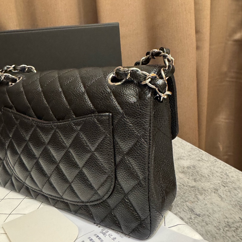 CHANEL cf 23公分 芯片款 黑銀 大全配-19