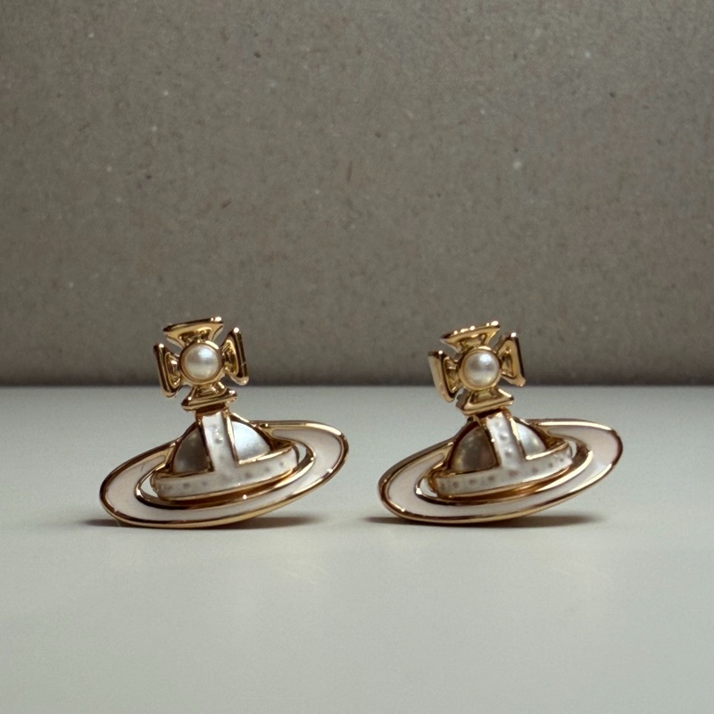 Vivienne Westwood🪐 琺瑯珍珠耳環Simonetta Bas Relief-2