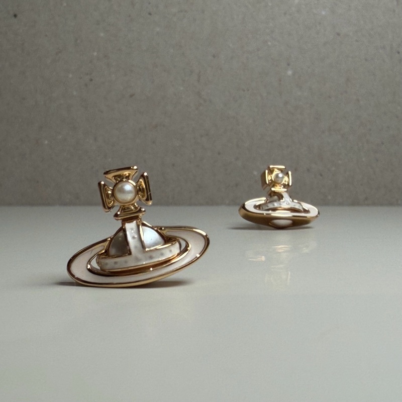 Vivienne Westwood🪐 琺瑯珍珠耳環Simonetta Bas Relief-3