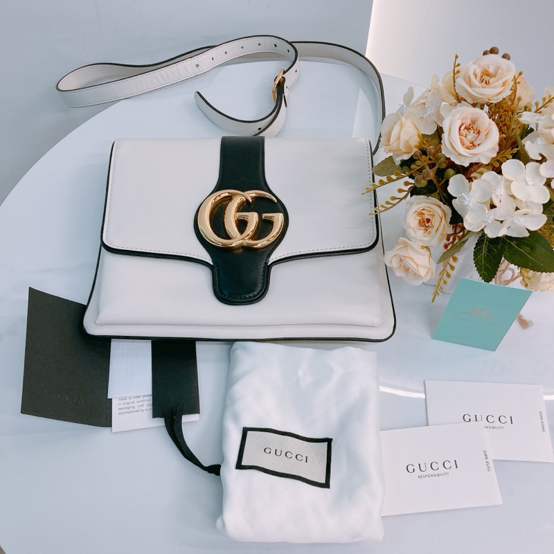 MS0468 GUCCI 古馳GG扣中號翻蓋式肩帶包包ARLI CROSSBODY MEDIUM CALFSKIN-10