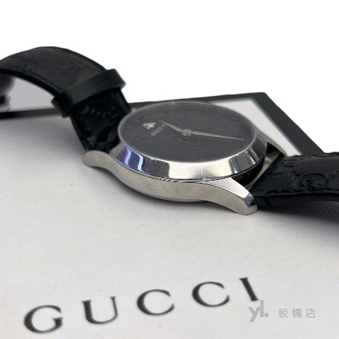 GUCCI手錶 SS黑面GG38mm石英錶-4