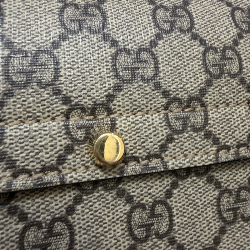 Gucci PVC咖牛皮Padlock金釦竹節手把手提斜背包-5