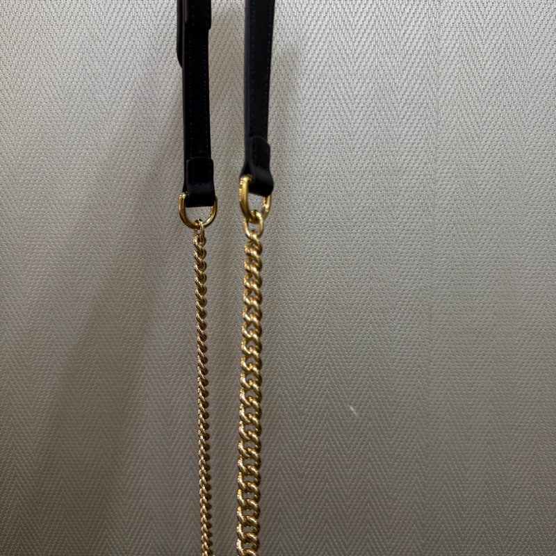 Gucci PVC咖牛皮Padlock金釦竹節手把手提斜背包-14