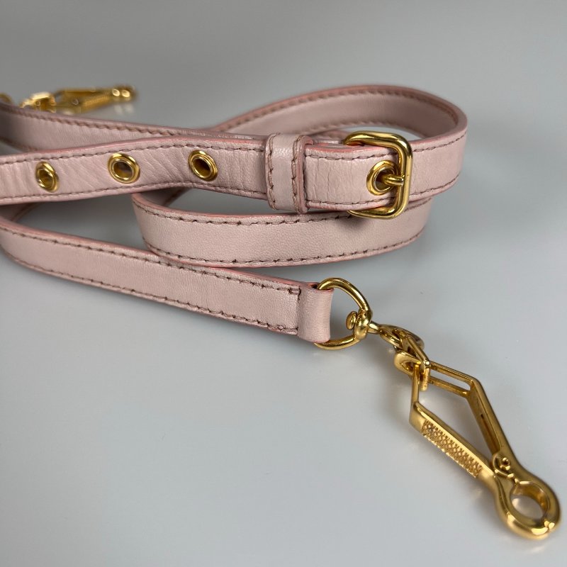 MIUMIU 灰拚粉金扣褶皺手提斜背包-14