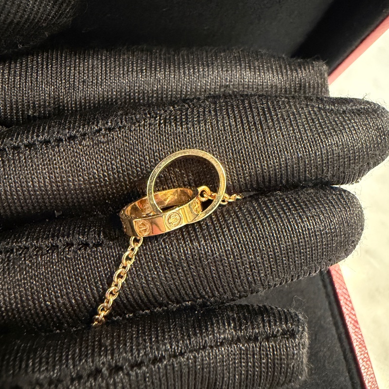 Cartier 750玫瑰金Love雙圈項鍊CRB7212300-4
