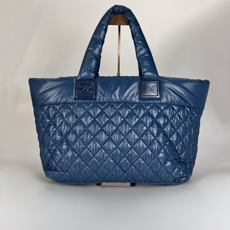 CHANEL 空氣羽絨包 藍 1開-2