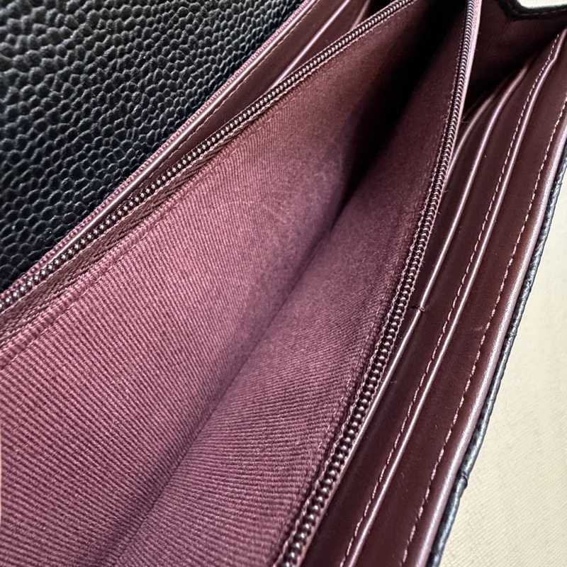 Chanel 黑荔枝皮金釦下蓋12卡長夾AP0241-13