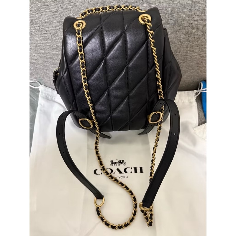 Coach專櫃款Tabby小香風後背包黑色-1