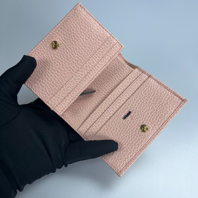 GUCCI 456126 粉色對開短夾-5