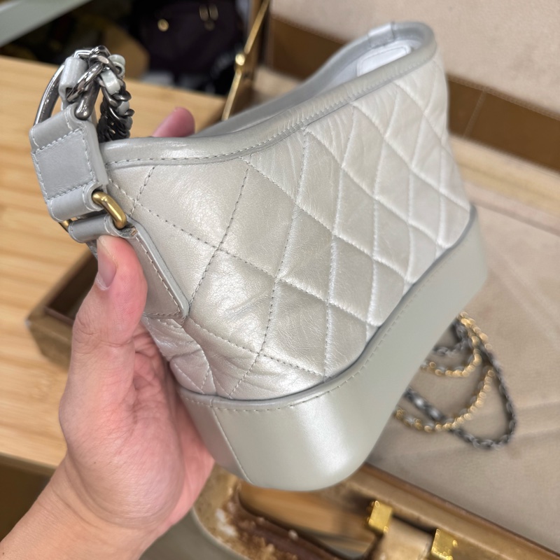 上架中🔑Chanel 珍珠灰菱格小款流浪包-7