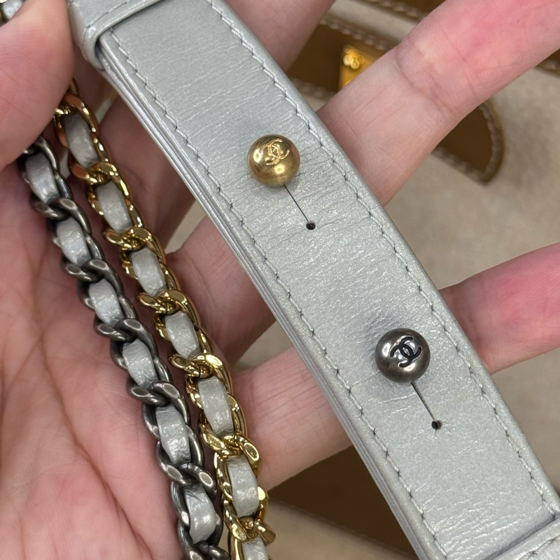 上架中🔑Chanel 珍珠灰菱格小款流浪包-15