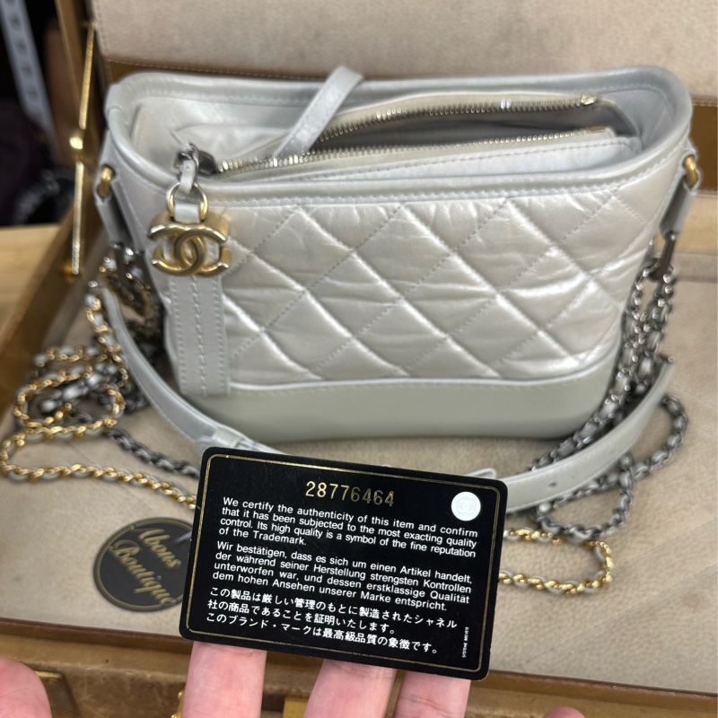 上架中🔑Chanel 珍珠灰菱格小款流浪包-22