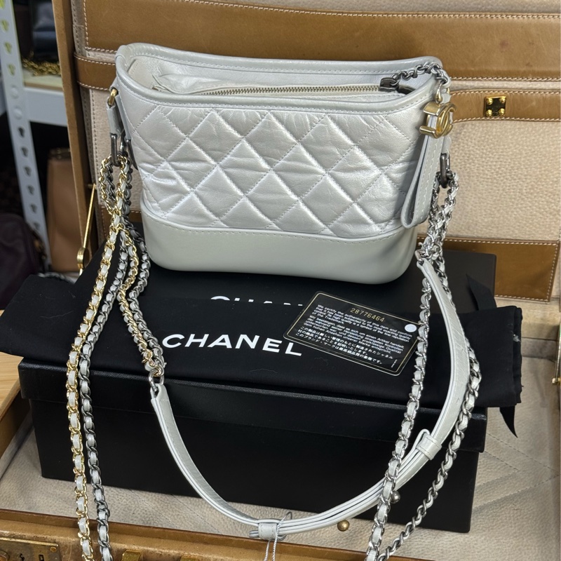 上架中🔑Chanel 珍珠灰菱格小款流浪包-23