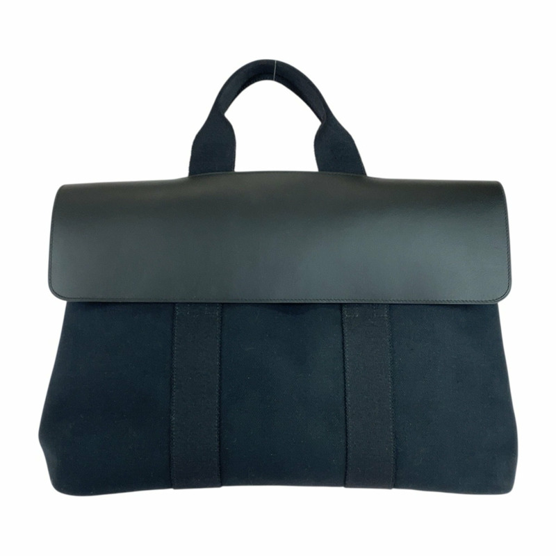 愛馬仕 Valparaiso MM 黑色人字紋皮革手提包，配銀色五金配件，女士款-0