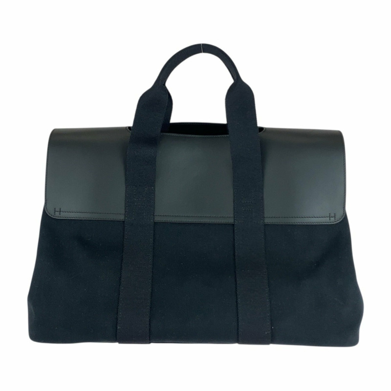 愛馬仕 Valparaiso MM 黑色人字紋皮革手提包，配銀色五金配件，女士款-1