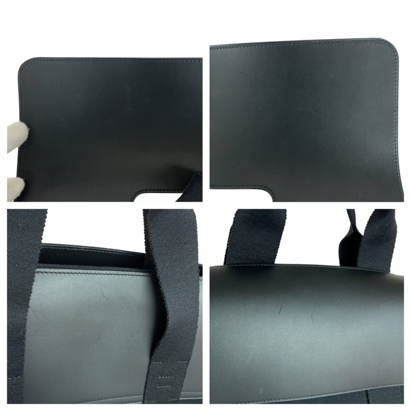 愛馬仕 Valparaiso MM 黑色人字紋皮革手提包，配銀色五金配件，女士款-4