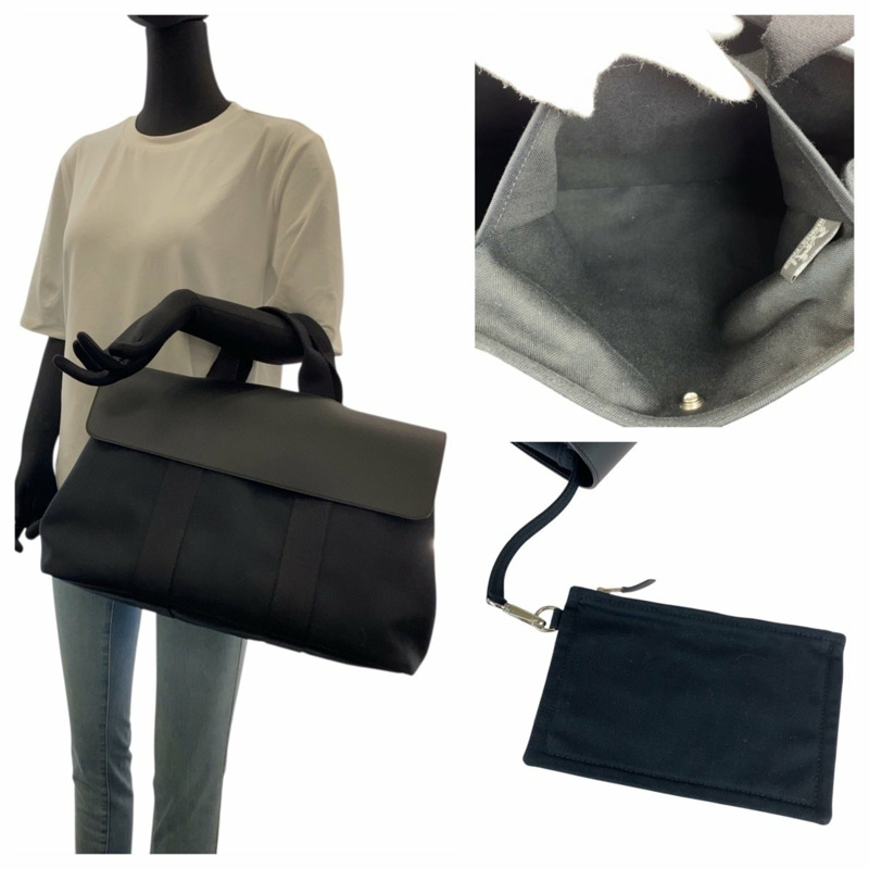 愛馬仕 Valparaiso MM 黑色人字紋皮革手提包，配銀色五金配件，女士款-5