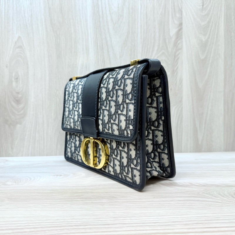 DIOR藍緹花布金釦蒙田30系列側背包M9208UTZQ-2