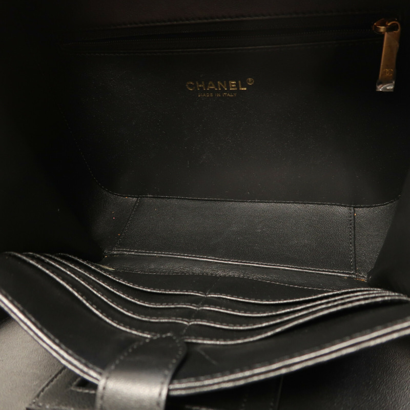 CHANEL 牛皮皮革Filigree Vanity Case金扣手挽肩背兩用袋-14