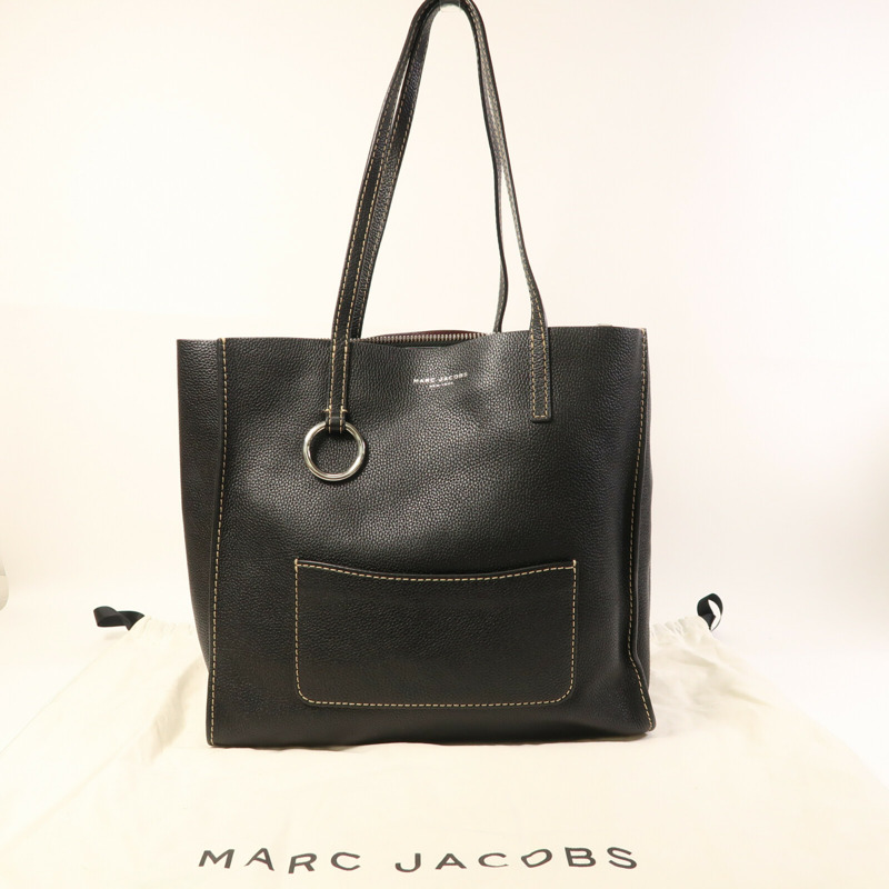 MARC JACOBS 皮革Tote Bag銀扣肩背袋-15