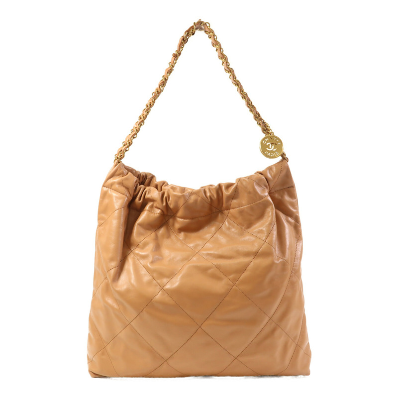 CHANEL 牛皮皮革Chanel 22 Medium金扣鏈帶肩背袋-1