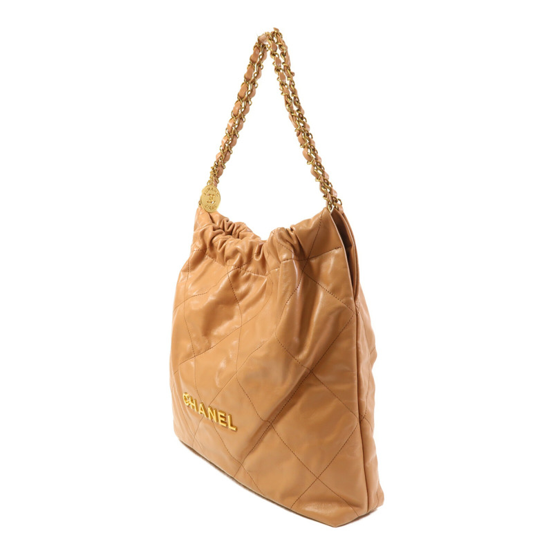 CHANEL 牛皮皮革Chanel 22 Medium金扣鏈帶肩背袋-2