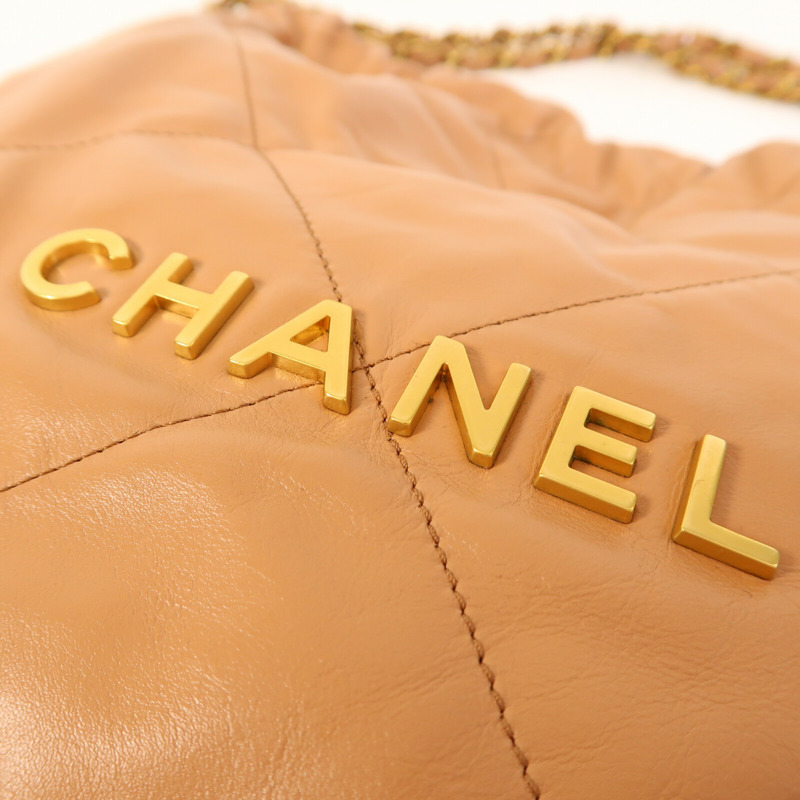 CHANEL 牛皮皮革Chanel 22 Medium金扣鏈帶肩背袋-10
